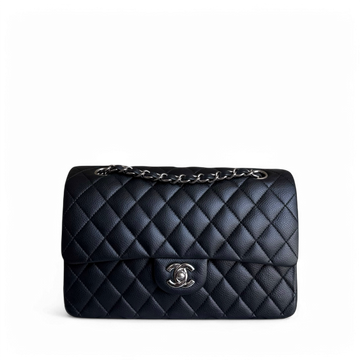 Chanel Classic Flap Medium - Caviar 25CM Quilted Black Silver Hardware Series 14