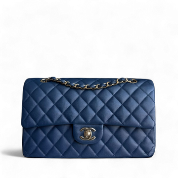 Chanel Classic Flap Medium - Caviar 25CM Quilted Dark Blue Gold Hardware Series 27