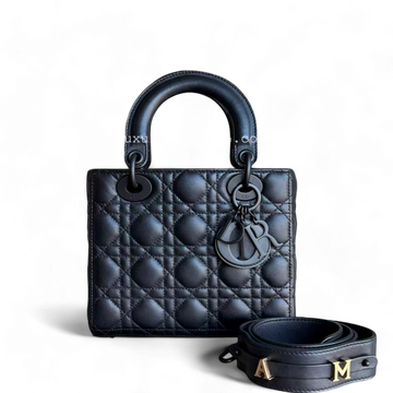 Dior Lady Small ABC - All Black Cannage Calfskin Black Hardware
