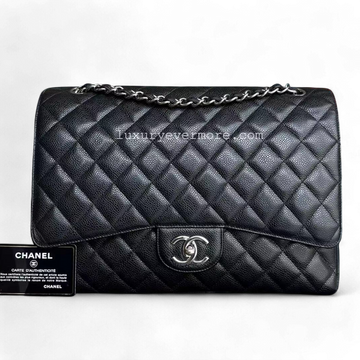 Chanel Classic Flap Maxi - 33CM Caviar Quilted Black Golden Hardware Series 14