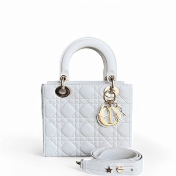 Dior Lady Small MyABC - Cannage Lambskin White Gold Hardware ABC
