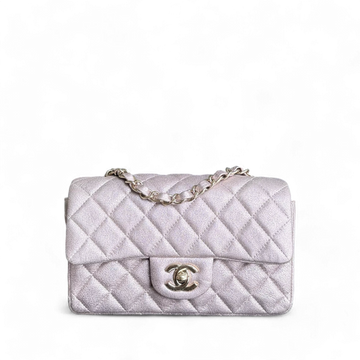 Chanel Classic Flap Mini - 20CM Rectangle Iridescent Lambskin Quilted Pink Gold Hardware Series 20