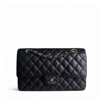 Chanel Classic Flap Medium - Caviar 25CM Quilted Black Silver Hardware Series 21