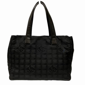 Chanel Nylon Jacquard Leather Tote Bag