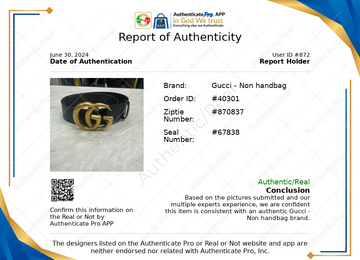 Belt Luxury Designer Gucci, Size 01 Piece