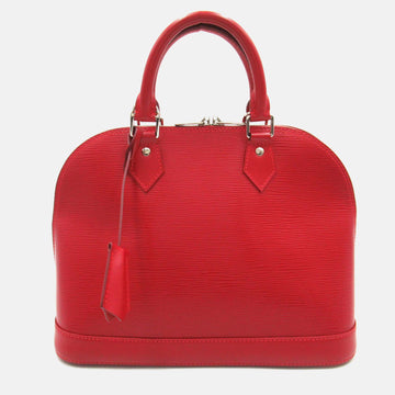 Red Leather Alma PM Satchel Bag