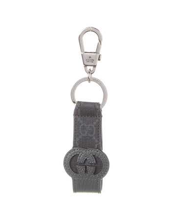 Gucci Cutout Interlocking G CS Supreme Canvas & Leather Keychain