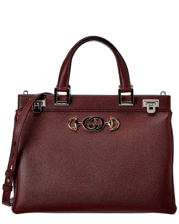 Gucci Zumi Medium Leather Top Handle Tote