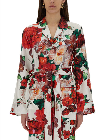 Dolce & Gabbana Women Rose Print Pajama Shirt