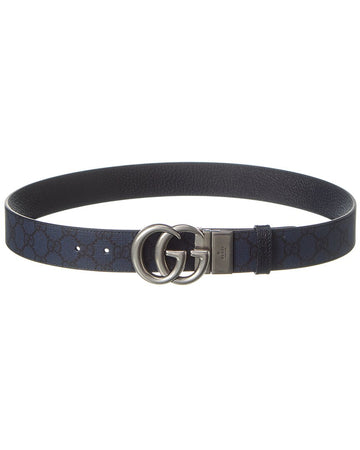 Gucci Reversible CS Supreme Canvas & Leather Belt