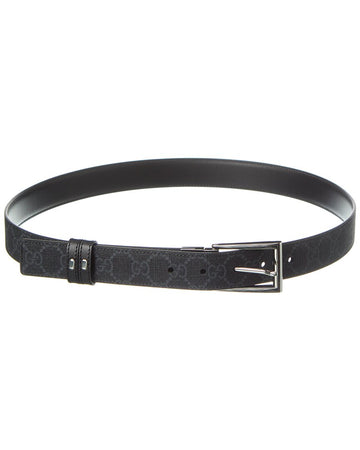 Gucci Reversible Gg Supreme Canvas & Leather Belt