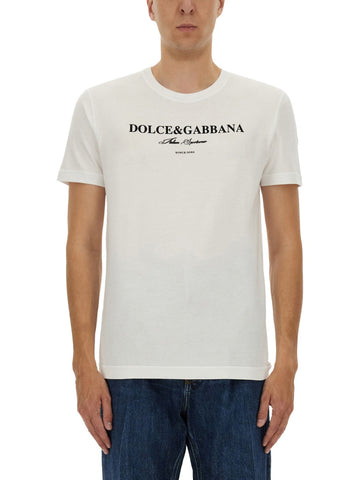 Dolce & Gabbana Men Cotton T-Shirt With Print
