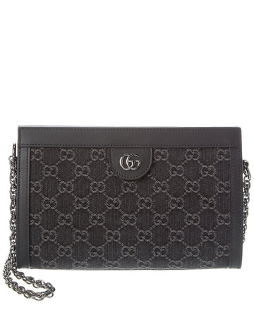 Gucci Ophidia Small Gg Denim & Leather Shoulder Bag