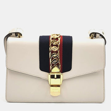 Ivory Leather Sylvie Shoulder Bag