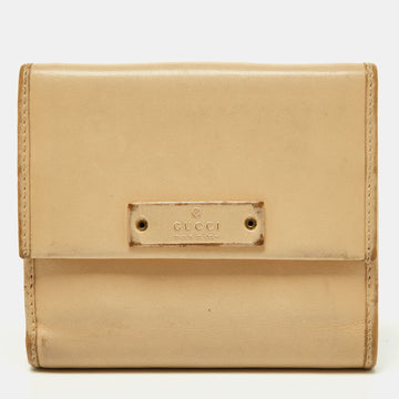 Cream Leather French Wallet