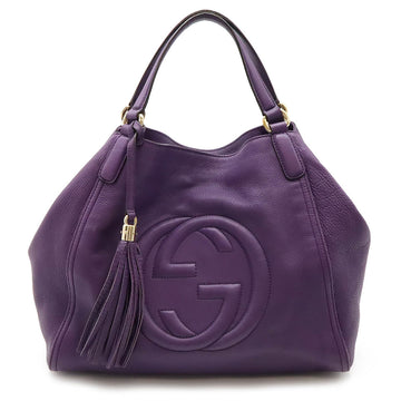 Gucci Soho Leather Tote Bag Purple