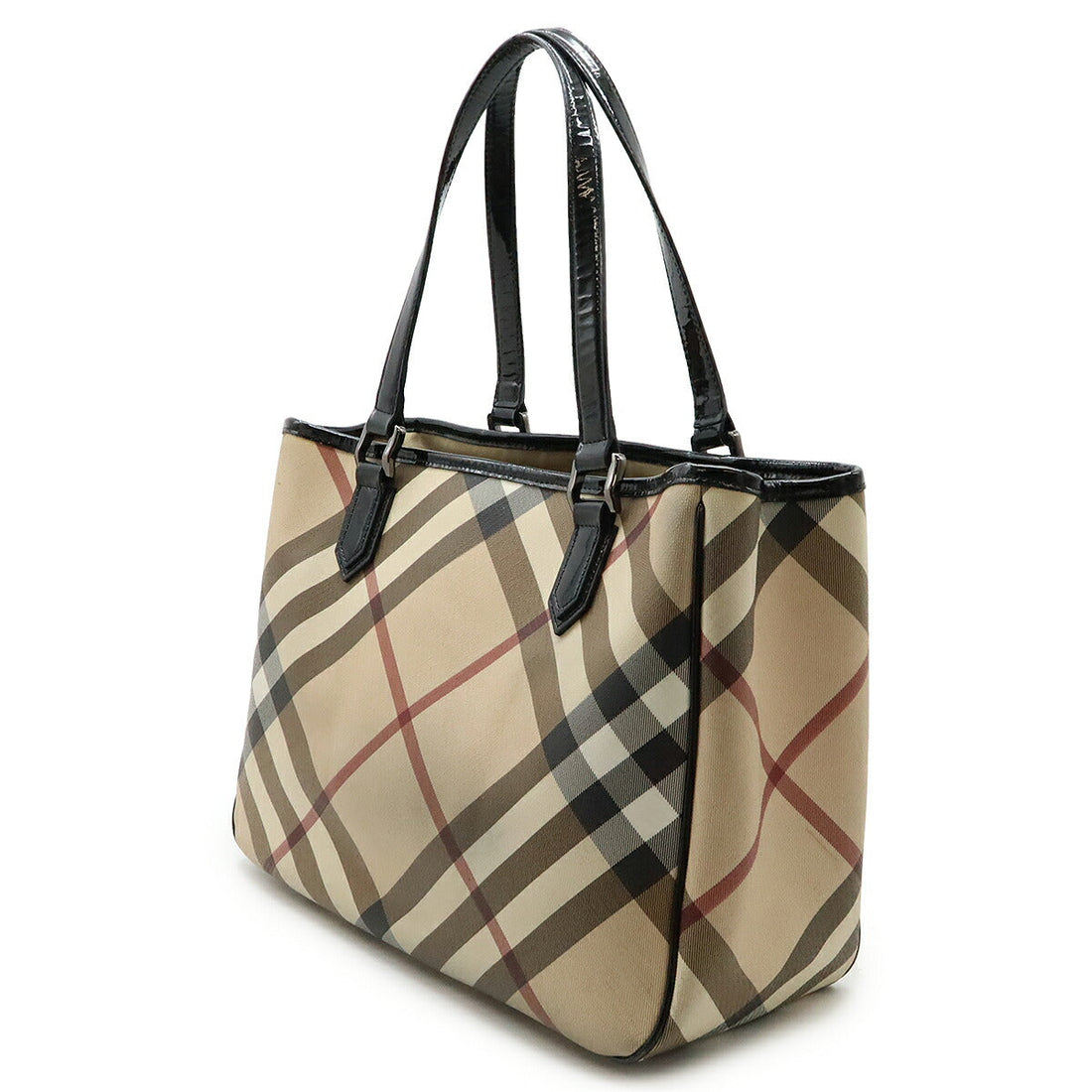 Burberry House Check Tote Bag Patent Leather