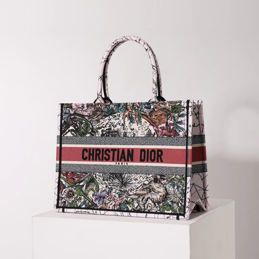 DIR1286 Book Tote MM Constellation Embroidery 36cm Multicolor