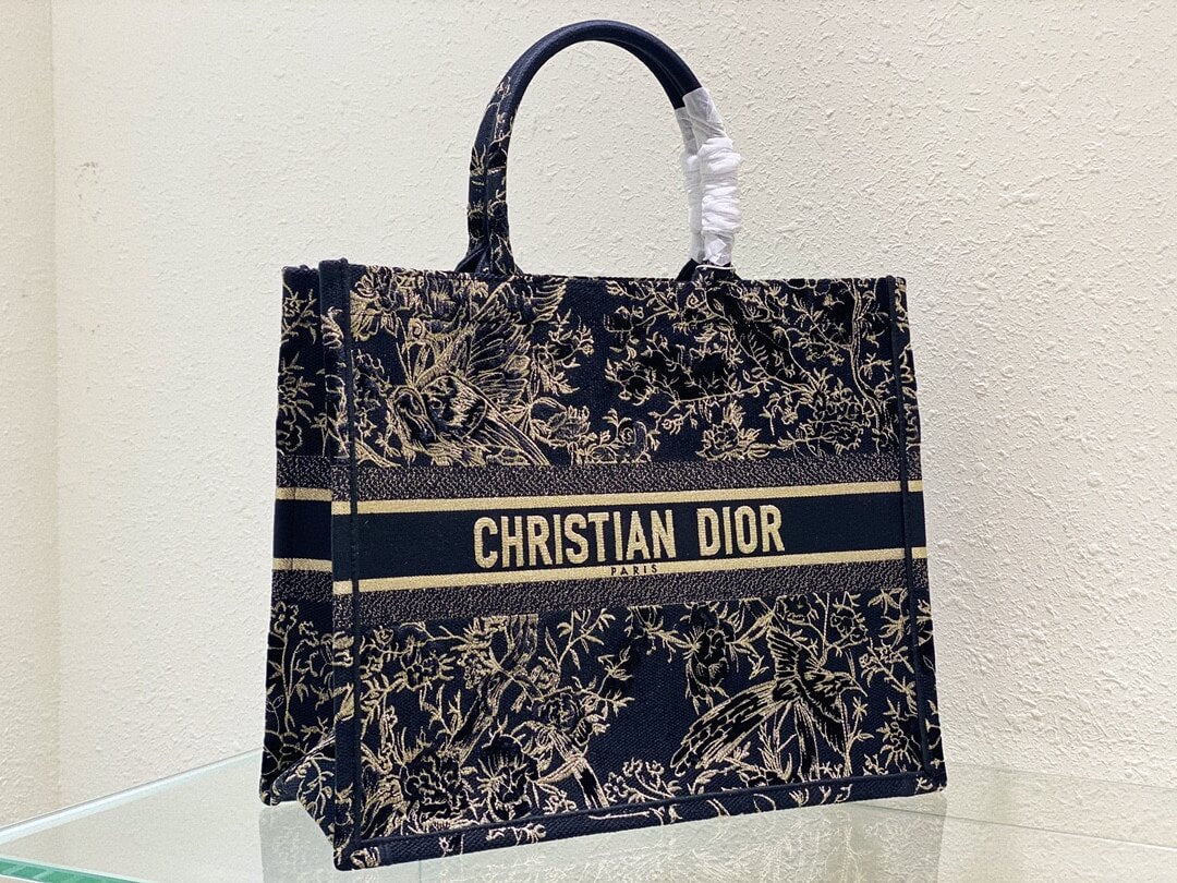 DIR1286 Book Tote bird navy blue