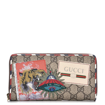 Gucci CS Supreme Monogram Courrier Embroidered UFO Zip Around Wallet