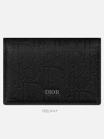 Business Card Wallet Black Dior Gravity Leather