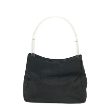 PRADA Handbag Nylon black triangle plate