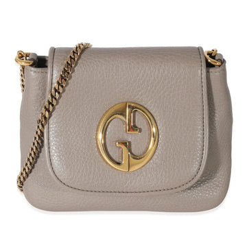 GUCCI - Grey Pebbled Leather Small 1973 Chain Bag