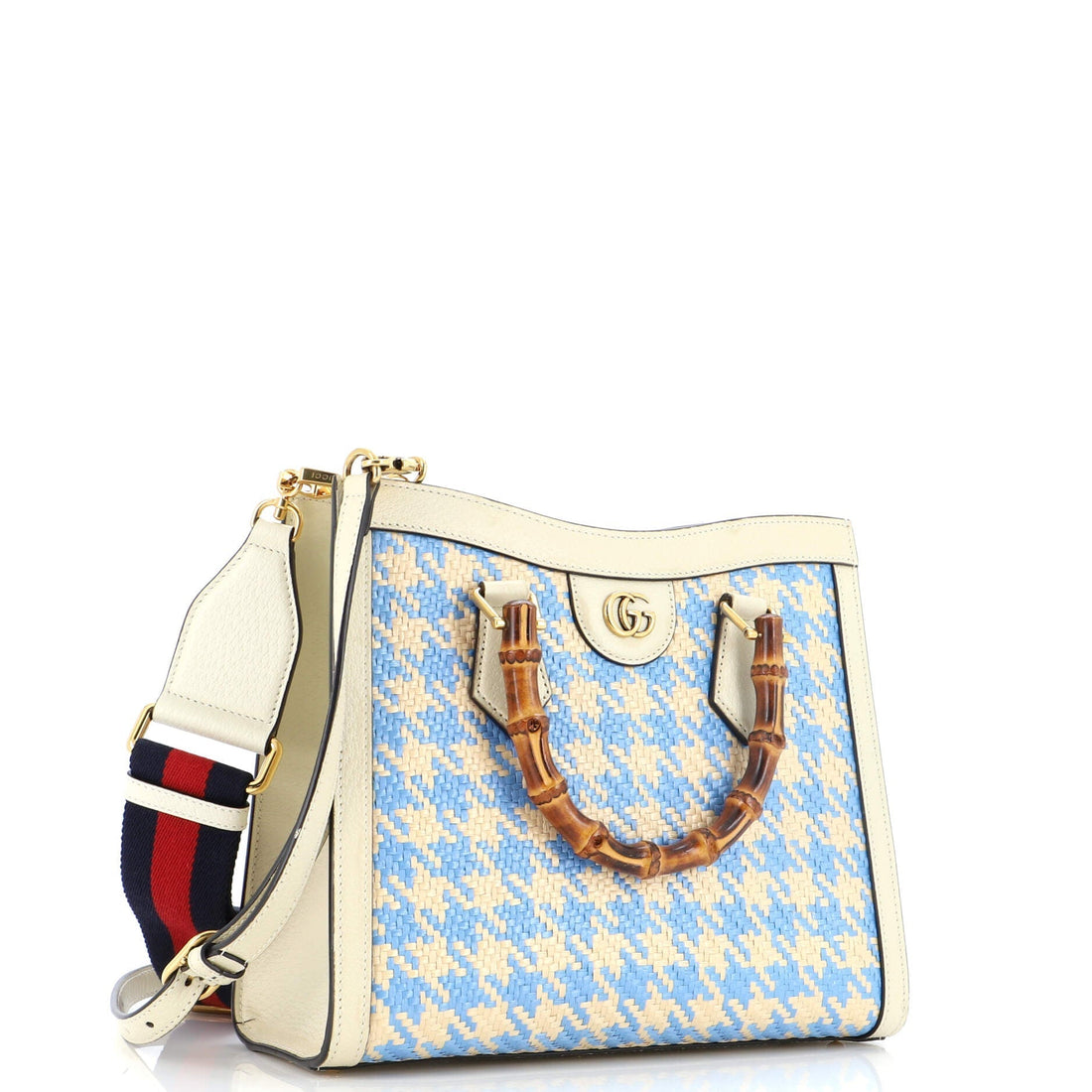 Diana NM Bamboo Handle Tote EC Raffia Small