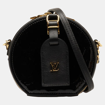 Black Vernis Mini Boite Chapeau Souple
