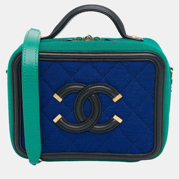 Blue/Green Small Jersey CC Filigree Vanity Case