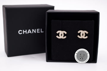 Chanel A Y Gold Metal S Earrings Ghw