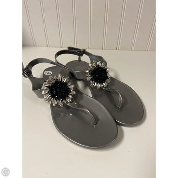 Sandals Designer By Coach In Silver, Size: 8