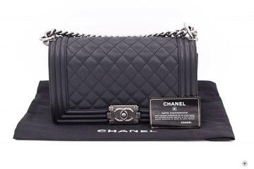 Chanel A Y Boy Black /  Caviar Medium Shoulder Bags Sbhw