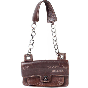 Classic Graffiti Embellished Leather Flap 8M