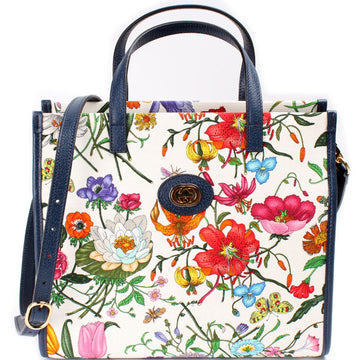 550141 Canvas Floral Tote Medium