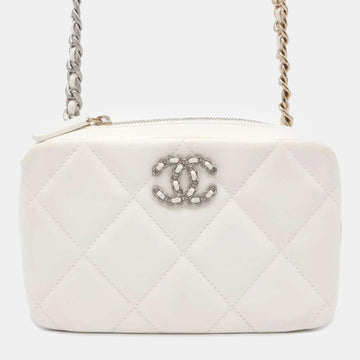 White Caviar Quilted Camera Bag