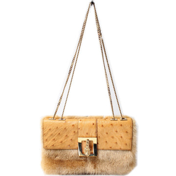 Gucci 005.1808 Flap Bag Mink and Ostrich Vintage