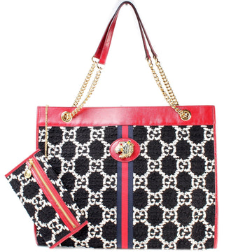 537219 Tweed Rajah Chain GG Tote Large