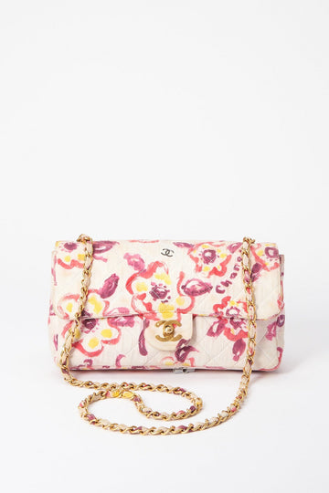 Vintage Chanel Watercolour Floral Flap Bag