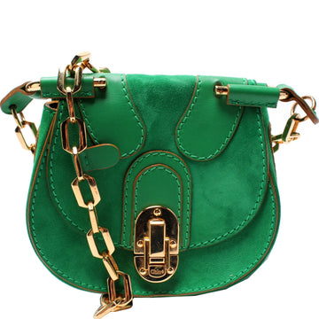 Suede Chain Flap Bag