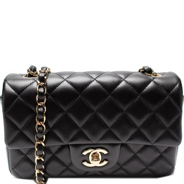 Classic Flap Mini Rectangle Lambskin 32+M