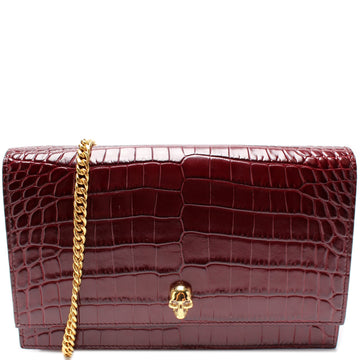 Skull Bag Medium Croc Embossed Leather