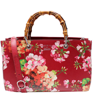 323660 Blooms Leather Medium Bamboo Shopper Tote