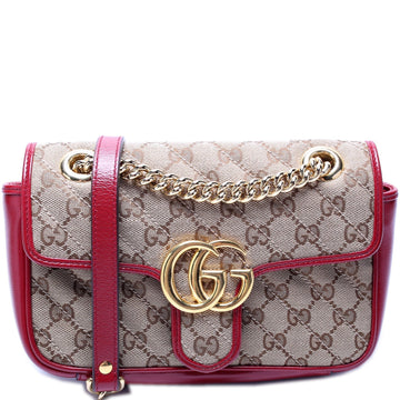 446744 GG Canvas Marmont Shoulder Mini Flap Bag