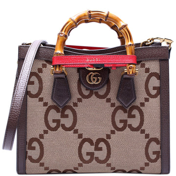 660195 Jumbo GG Canvas Diana Small Tote