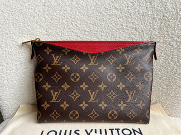 Louis Vuitton Red and Monogram Pallas Trousse Cosmetic Pouch