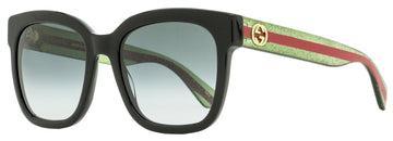 Gucci Women's Square Sunglasses EC0034SN 002 Black/Green/Red  54mm