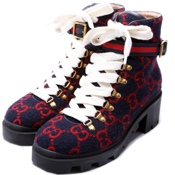 Gucci CS Wool Combat Boots Size .