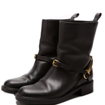 Gucci Horsebit Leather Moto Boots Size