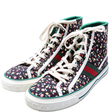 Gucci Tennis  High Top Floral Sneakers Size .